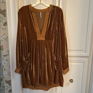 Gold Velvet Free People Dress